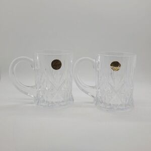 Cristal d'Arques France Longchamp Lead Crystal Beer Mugs Set of 2